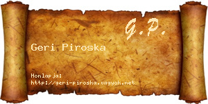 Geri Piroska névjegykártya